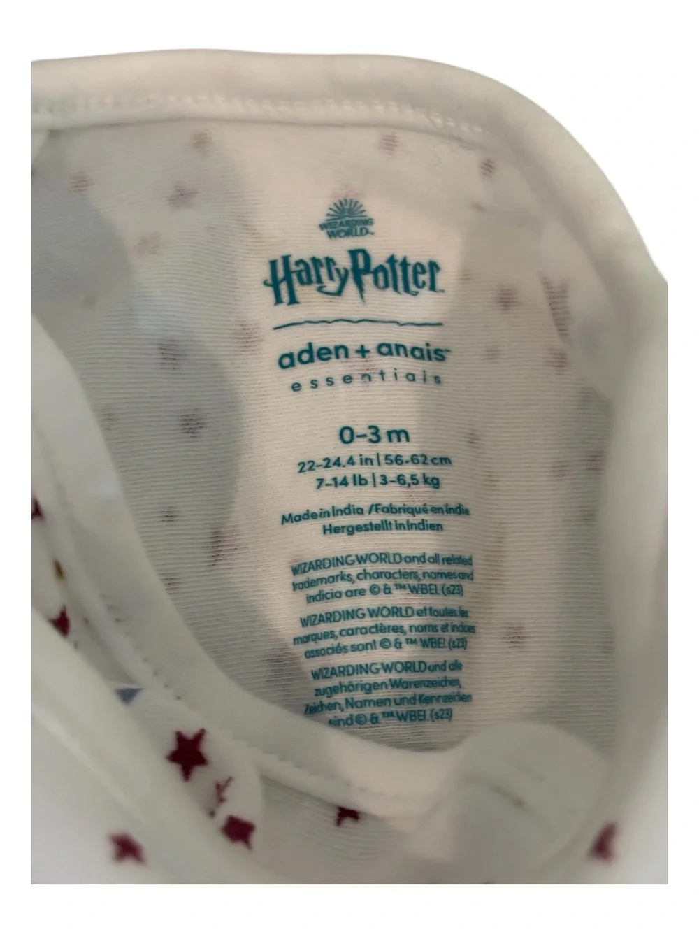 2 Aden Anais Harry Potter Easy Swaddle Wraps Size 0-3M Red Gold Star Lightning